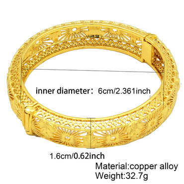 IG Style Simple Style Solid Color 24K Gold Plated Alloy Wholesale Bangle