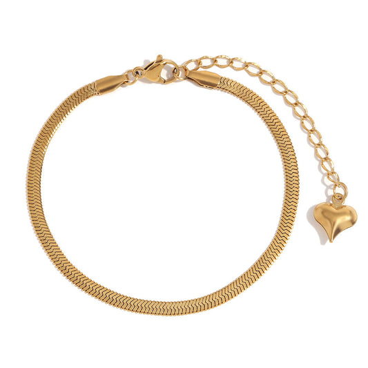 Women Fashion Circle Geometric Stainless Steel 18K Gold Plated Bracelets