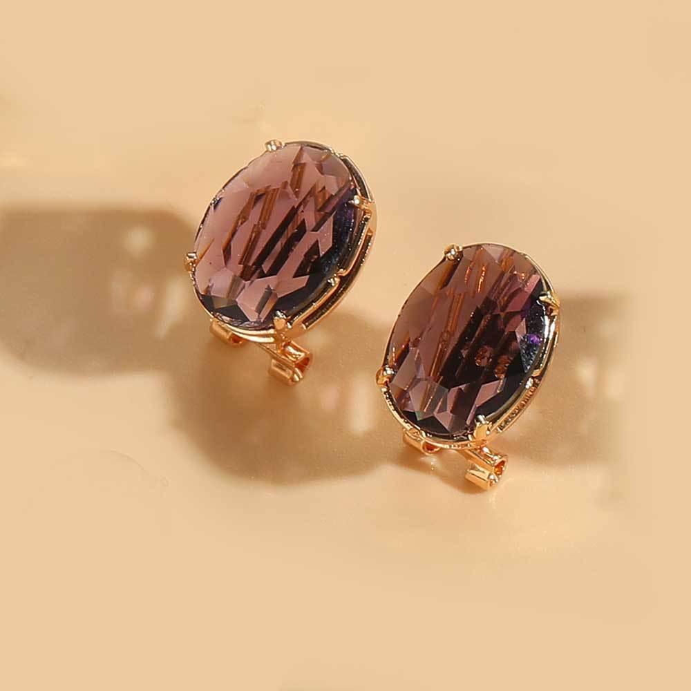 popular acrylic copper plated 14K real gold oval personalized design earrings are small, delicate and simple earrings