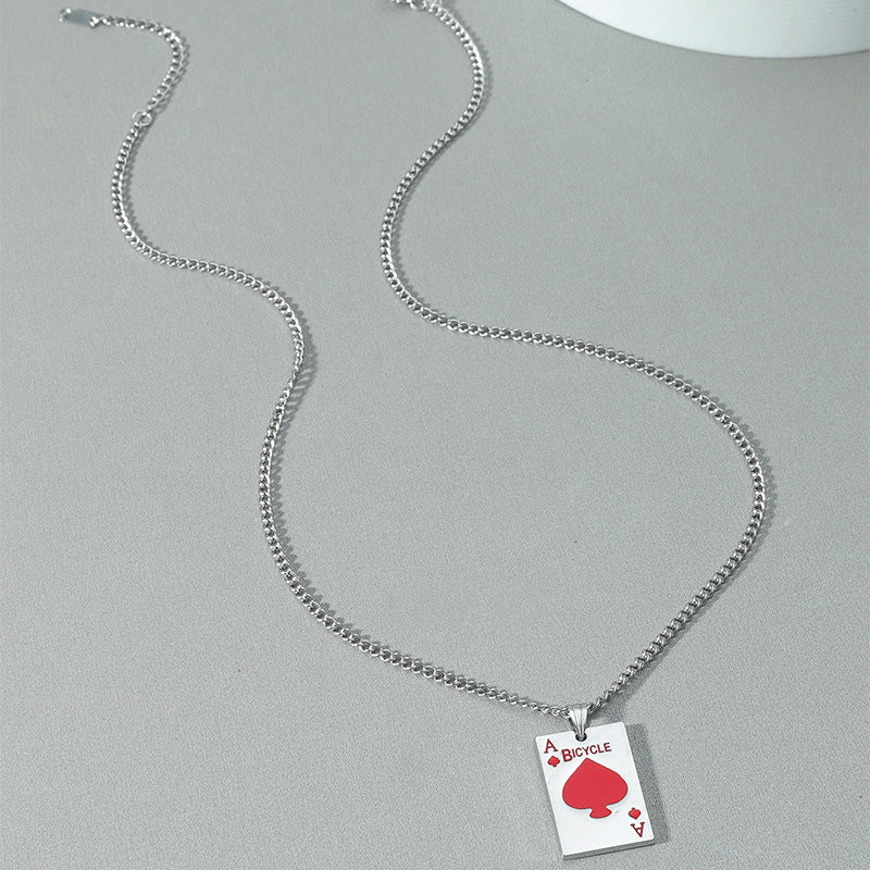 Gooddiy Punk Style Playing Cards Spades Pendant Necklace Wholesale Jewelry
