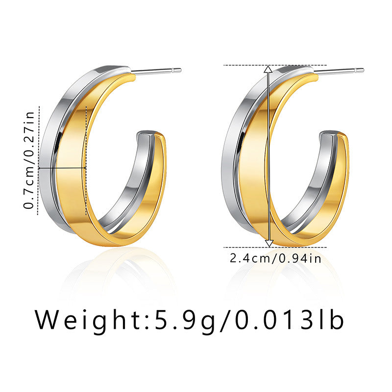 1 Pair Simple Style Classic Style Geometric Plating Copper 18k Gold Plated Earrings