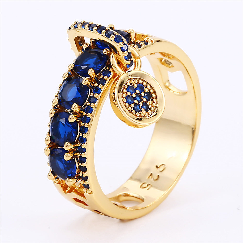 Fashion Geometric Copper Inlay Zircon Rings 1 Piece