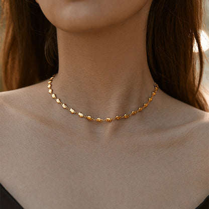 Ig Style Simple Style Solid Color Copper Plating Chain 18k Gold Plated Necklace