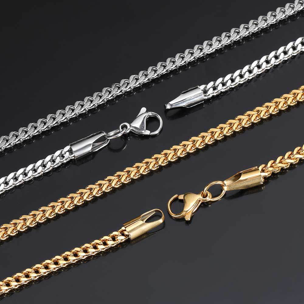 1 Piece Hip-hop Solid Color Stainless Steel Plating Necklace