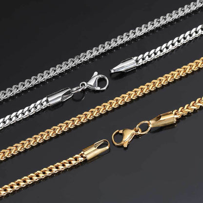 1 Piece Hip-hop Solid Color Stainless Steel Plating Necklace