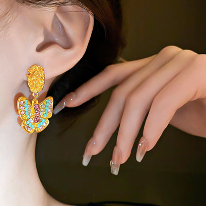 1 Pair Elegant Sweet Butterfly Alloy Drop Earrings