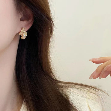 Casual Simple Style Irregular Gradient Color Artificial Crystal Metal Women's Ear Studs