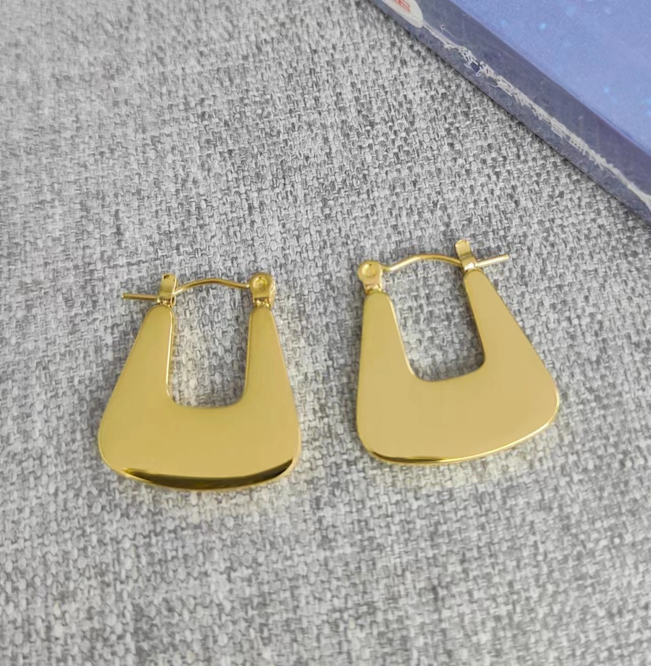 1 Pair Elegant Solid Color Rectangle Polishing Plating Stainless Steel Ear Studs