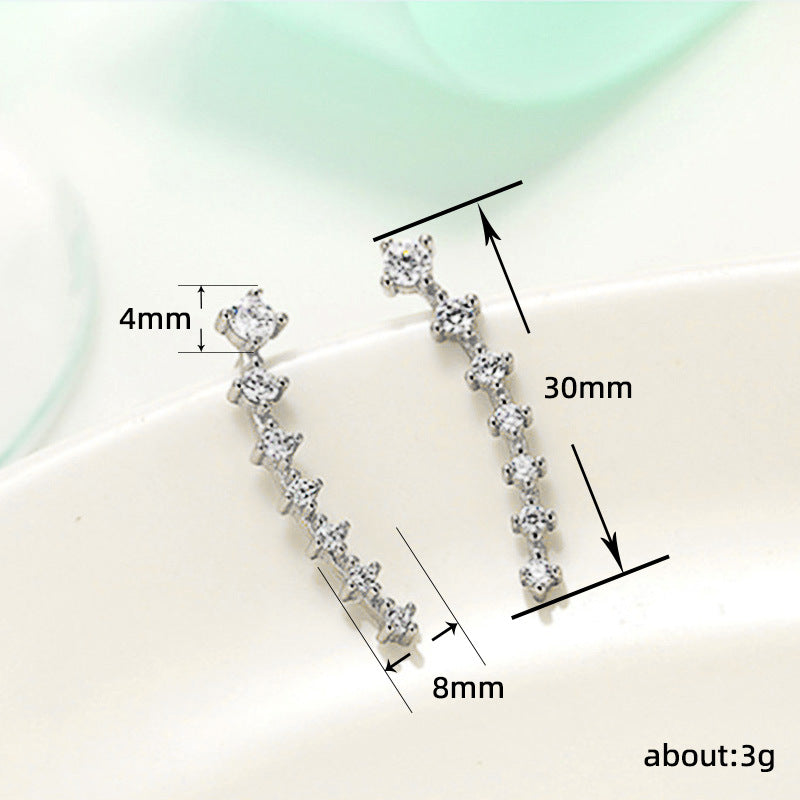 1 Pair Simple Style Shiny Geometric Plating Inlay Copper Zircon Ear Studs