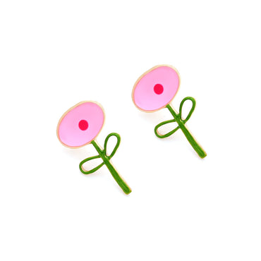 1 Pair Cartoon Style Cute Leaf Flower Enamel Alloy Ear Studs