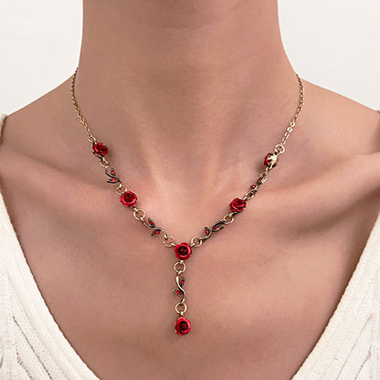 Romantic Rose Alloy Plating Women's Bracelets Earrings Necklace