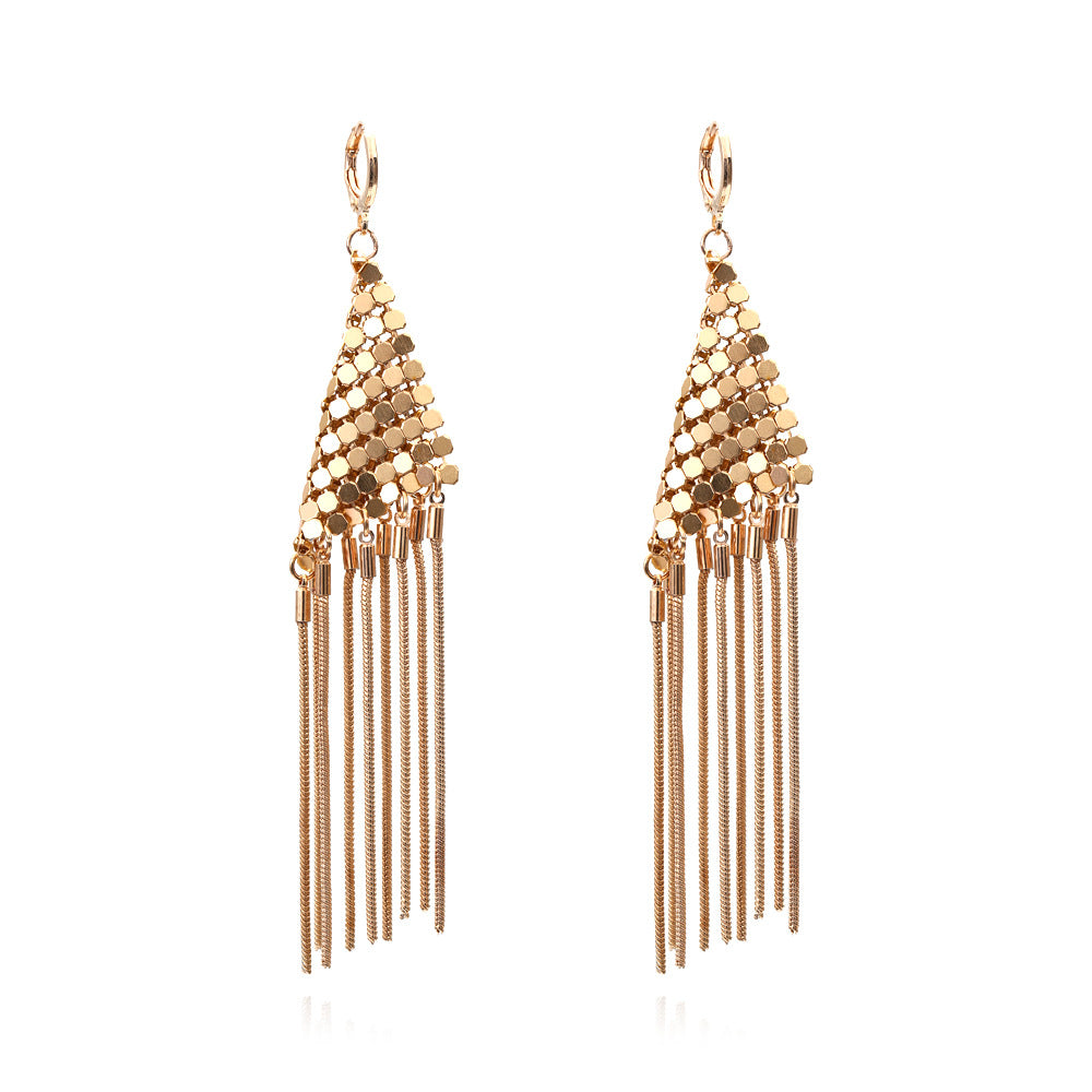 1 Pair Elegant Retro Tassel Plating Copper Aluminum Drop Earrings