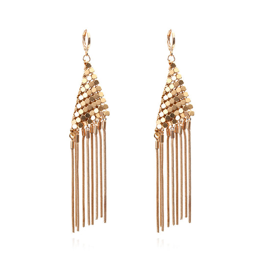 1 Pair Elegant Retro Tassel Plating Copper Aluminum Drop Earrings