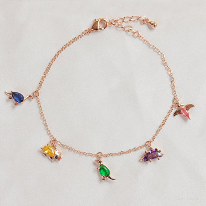 Wholesale Small Dinosaur Anklet Clavicle Chain 18k Gold Color-preserving Jewelry Animal Dinosaur Bracelet