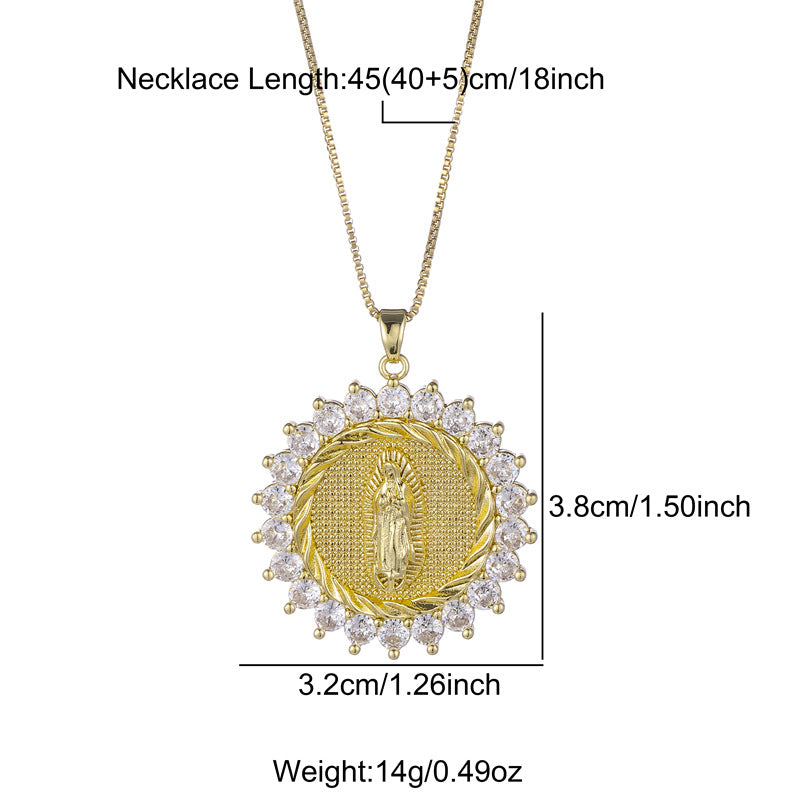 Stainless Steel Titanium Steel Retro Geometric Plating Inlay Zircon Pendant Necklace