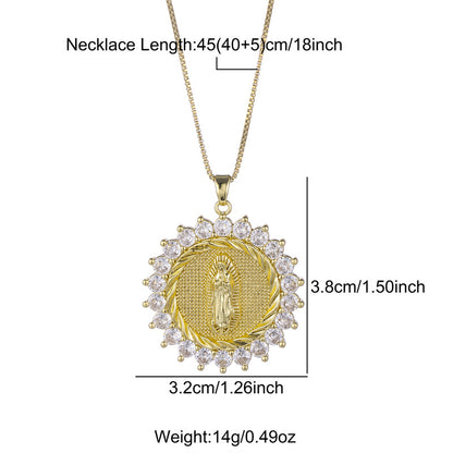 Stainless Steel Titanium Steel Retro Geometric Plating Inlay Zircon Pendant Necklace