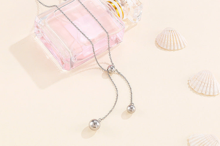 Fashion Geometric Titanium Steel Steel Ball Necklace