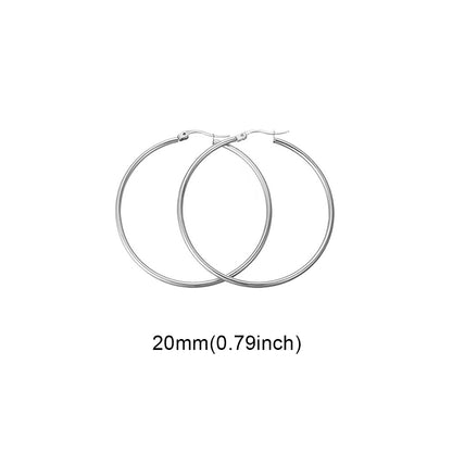 1 Pair Fashion Solid Color Stainless Steel Hoop Earrings