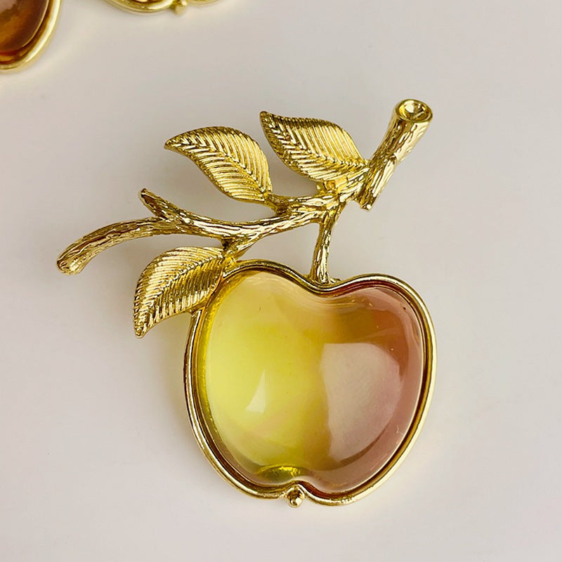 Simple Style Apple Alloy Plating Inlay Imitation Glaze Women's Earrings Brooches