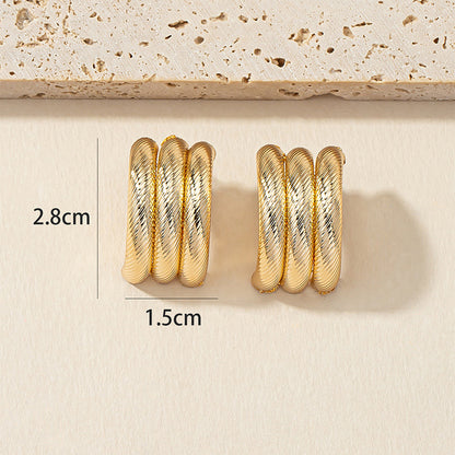 Fashion C Shape Plating Alloy Ear Studs