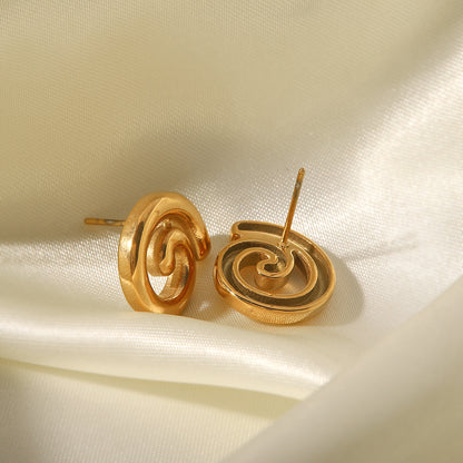 1 Pair Fashion Geometric Gold Plated Stainless Steel Gold Plated Ear Studs