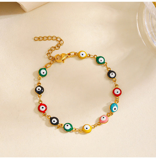 Cartoon Style Eye Stainless Steel Plating Bracelets