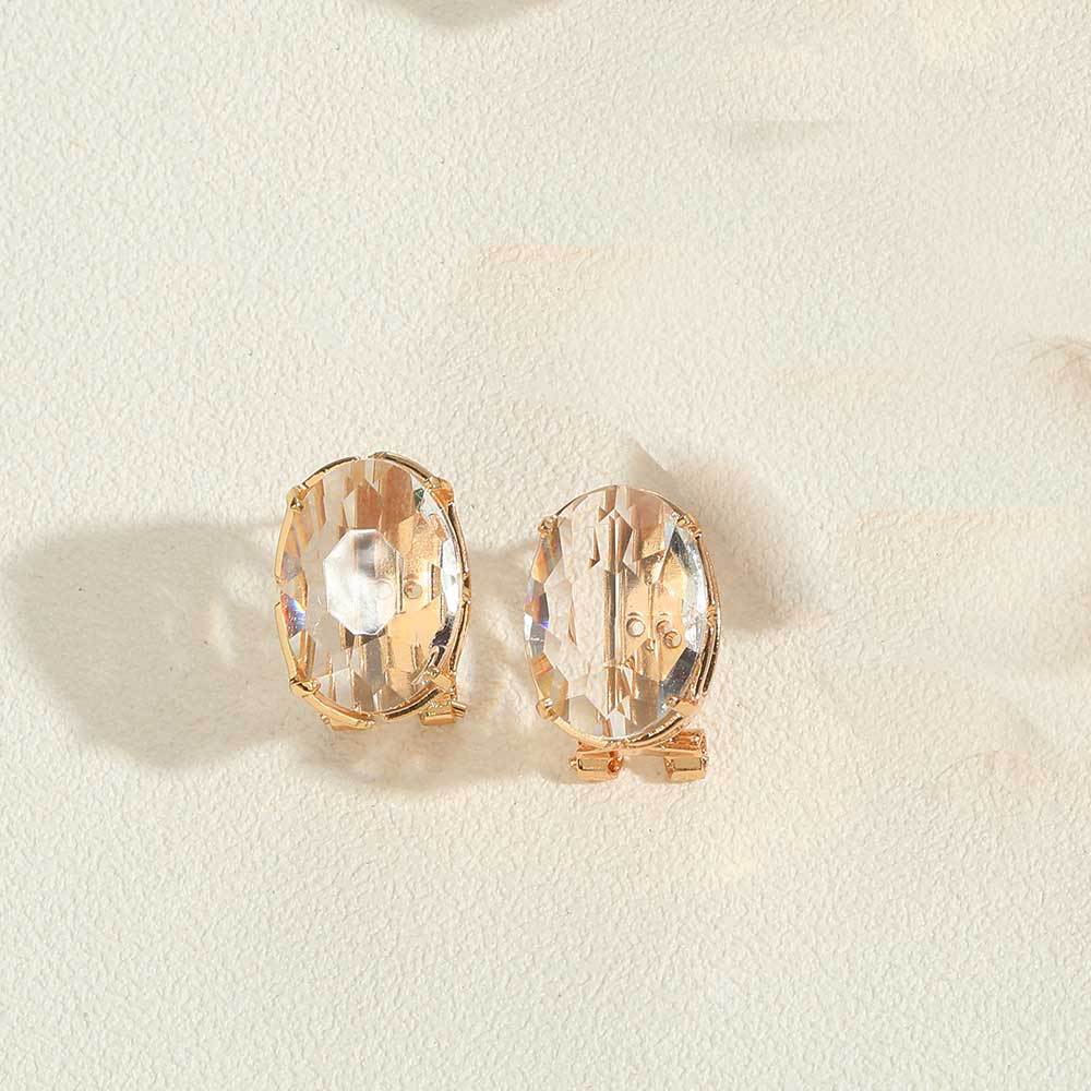 popular acrylic copper plated 14K real gold oval personalized design earrings are small, delicate and simple earrings