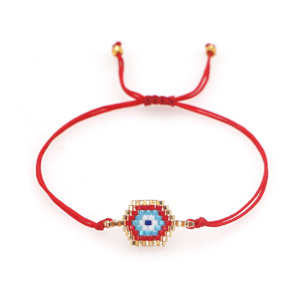 Wholesale Jewelry Ethnic Eye Rice Beads Hand-woven Bracelet Gooddiy