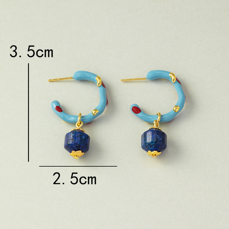 1 Pair Retro Waves Copper Drop Earrings