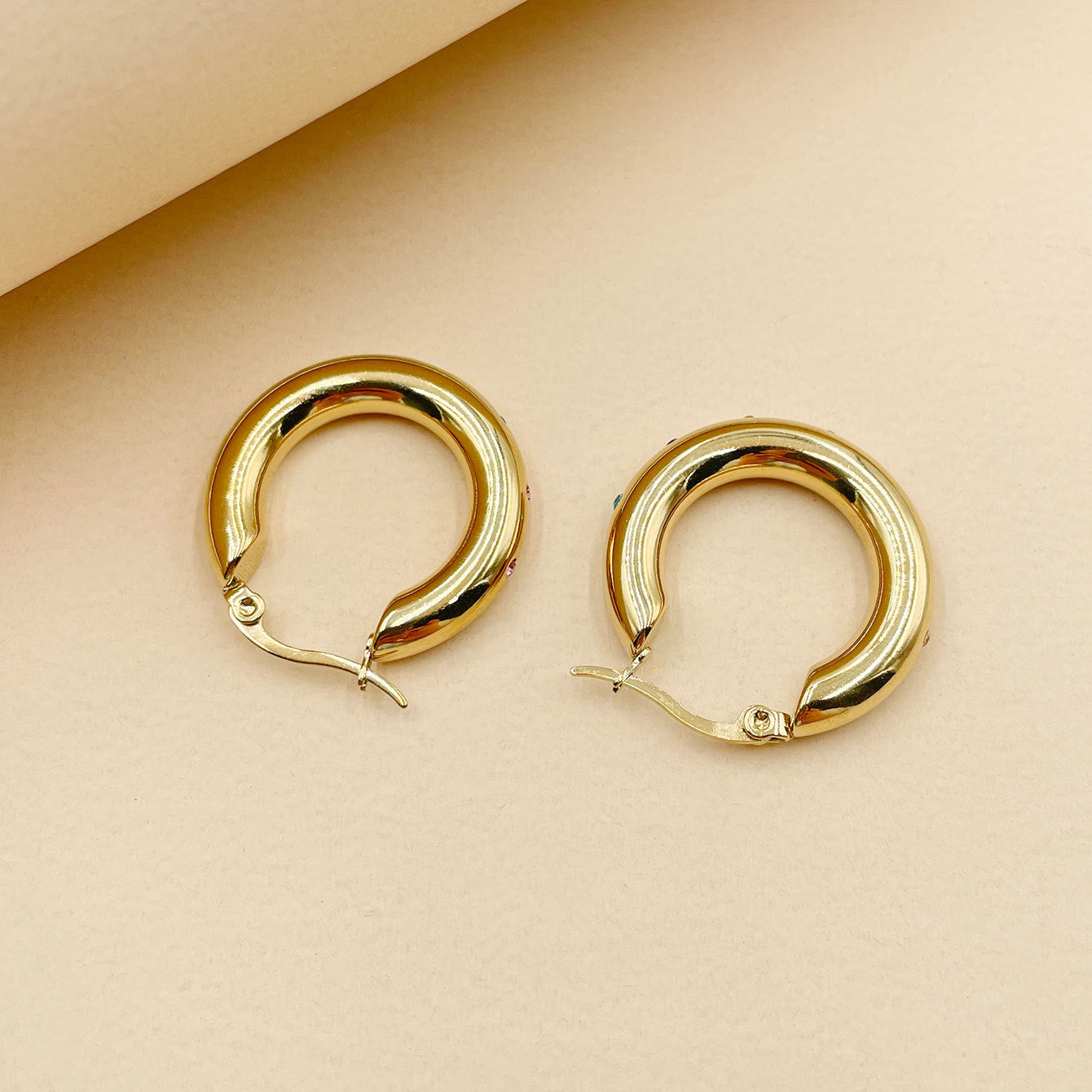 1 Pair Simple Style Circle Stainless Steel Earrings