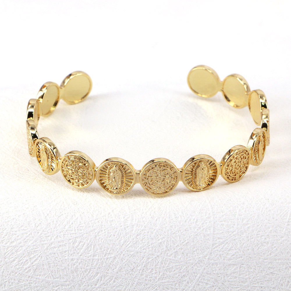 Retro Fashion Simple Gold-plated Adjustable Copper Bracelet