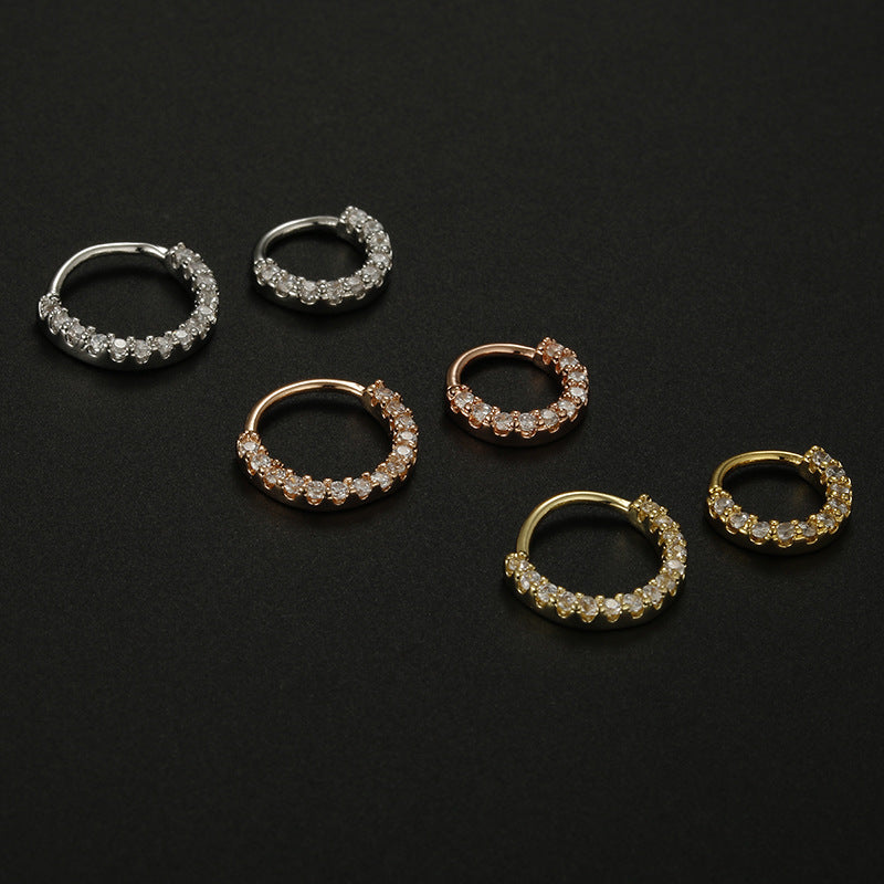 Simple Style Geometric Copper Diamond Nose Ring