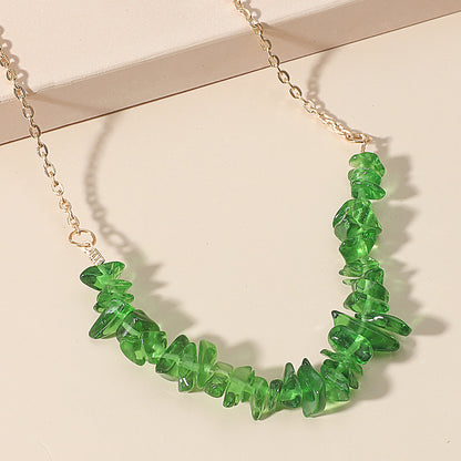 Fashion Creative Irregular Green Crystal Clavicle Chain Wholesale Gooddiy