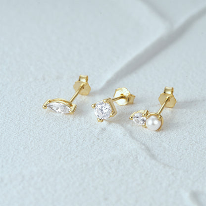 1 Set Simple Style Star Butterfly Plating Sterling Silver Ear Studs