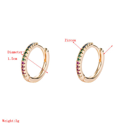 Fashion Geometric Inlaid Zircon Alloy Artificial Gemstones Earrings