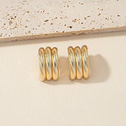 Fashion C Shape Plating Alloy Ear Studs