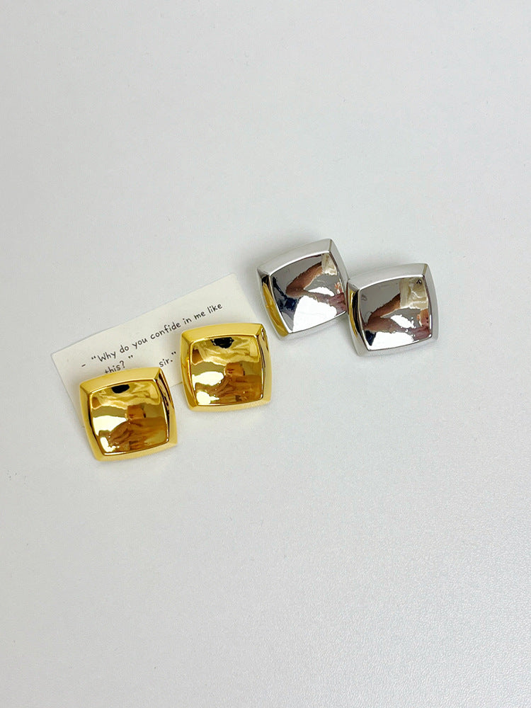 1 Pair Simple Style Geometric Plating Alloy Ear Studs