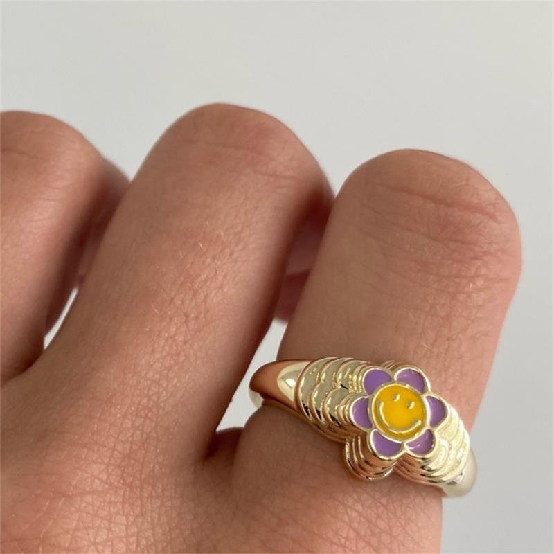 Wholesale Jewelry Smiley Flower Sun Flower Ring Gooddiy