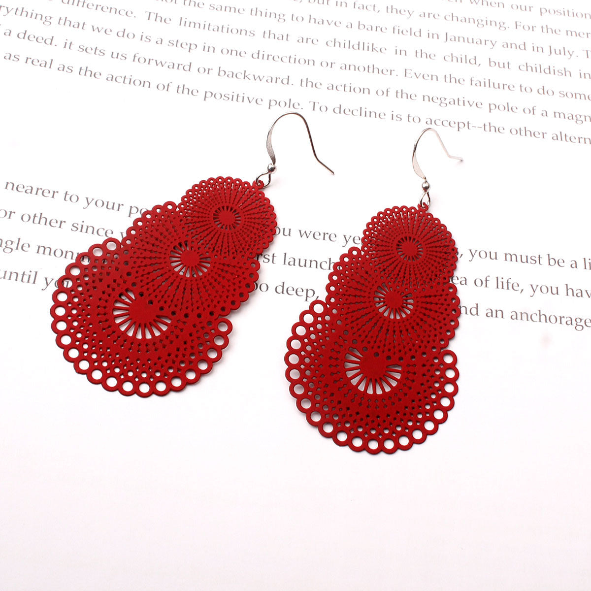 Fashion Printing Metal Stoving Varnish Women's Earrings 1 Pair