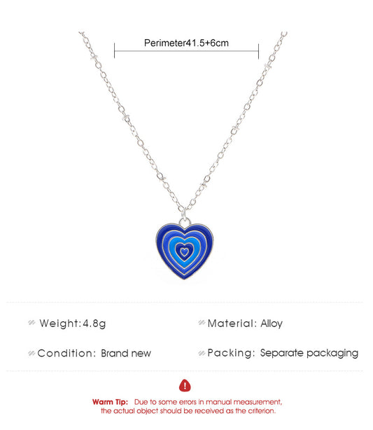 Retro Heart Shape Alloy Enamel Women's Necklace