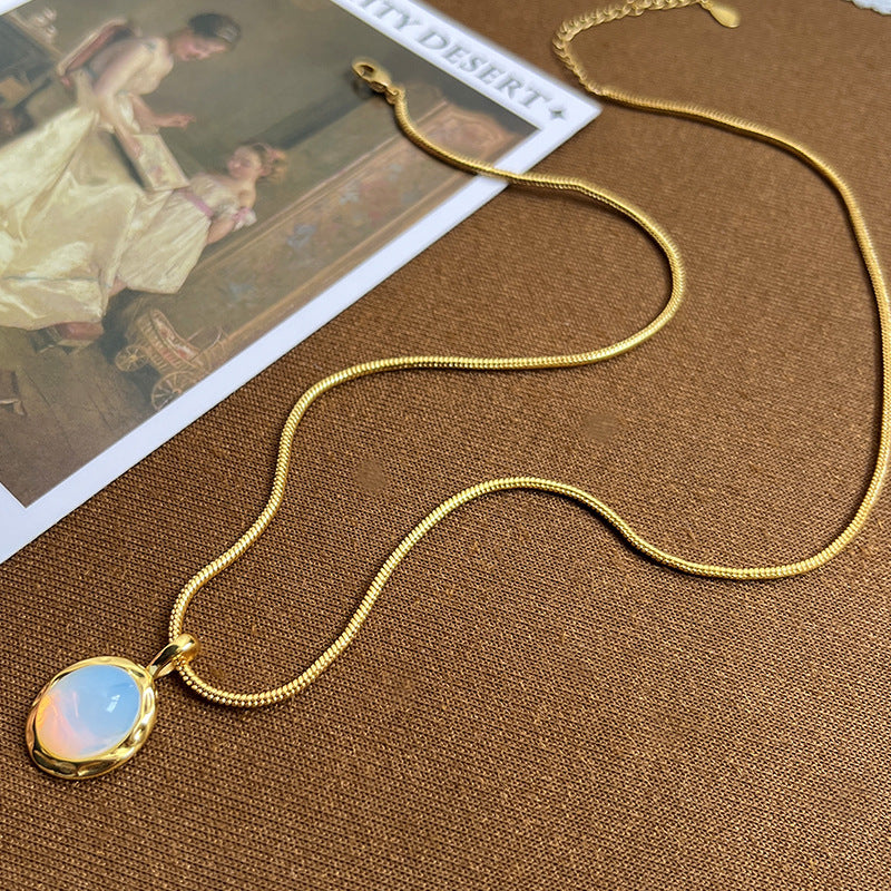 Lady Geometric Copper Plating Pendant Necklace