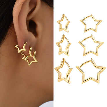 1 Pair Simple Style Classic Style Heart Shape Plating Stainless Steel Gold Plated Earrings