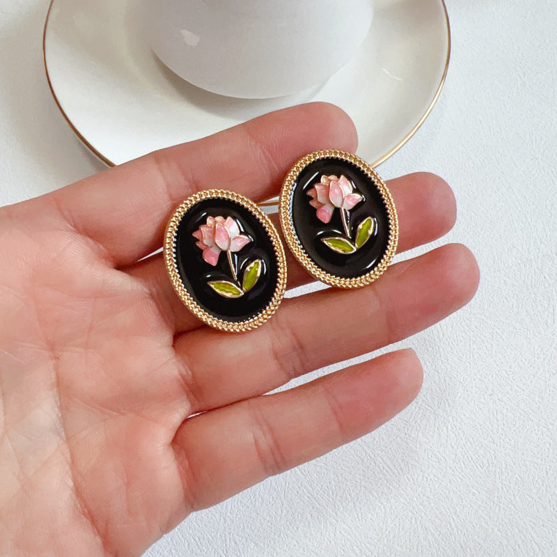 1 Pair Vintage Style Flower Plating Alloy Ear Studs