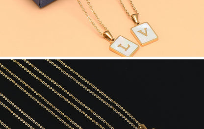 Simple Style Letter Stainless Steel Plating Gold Plated Necklace