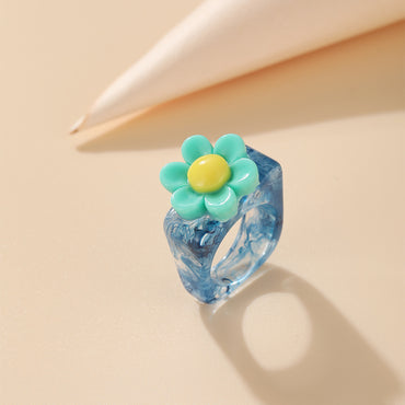 Cute Flower Resin Ring Wholesale Jewelry Gooddiy