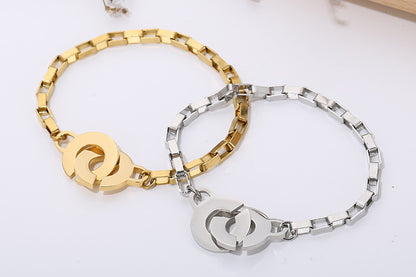 Stainless Steel Jewelry Geometric Splicing Chain Ladies Bracelet Jewelry Wholesale