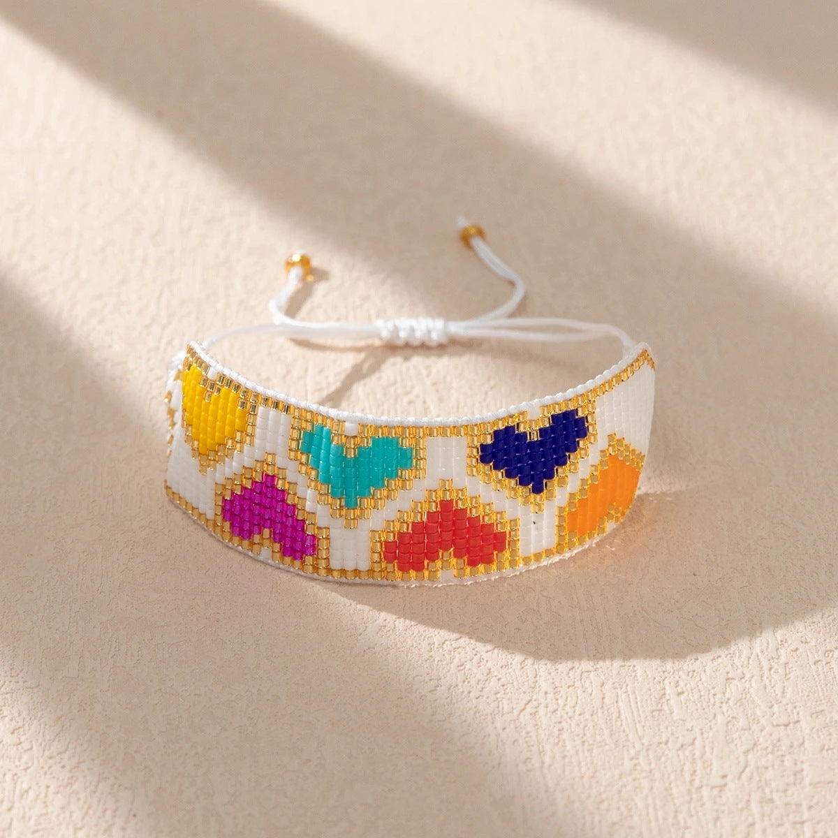 Bohemian Heart Shape Glass Handmade Women's Bracelets