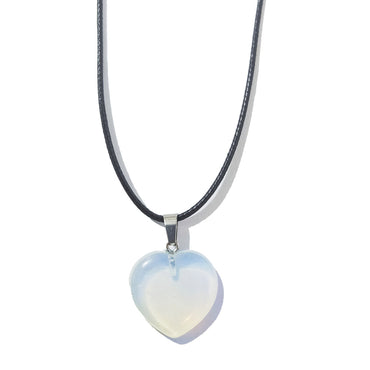 Simple Style Heart Shape Natural Stone Polishing Pendant Necklace 1 Piece