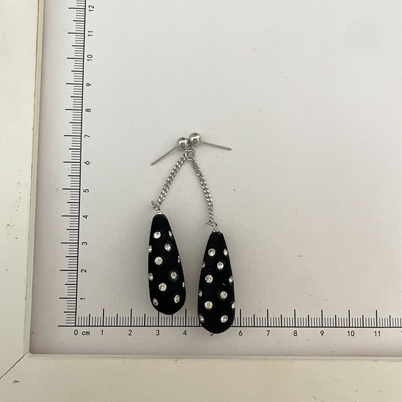 Wholesale Jewelry Simple Style Water Droplets Alloy Rhinestones Stoving Varnish Plating Inlay Drop Earrings