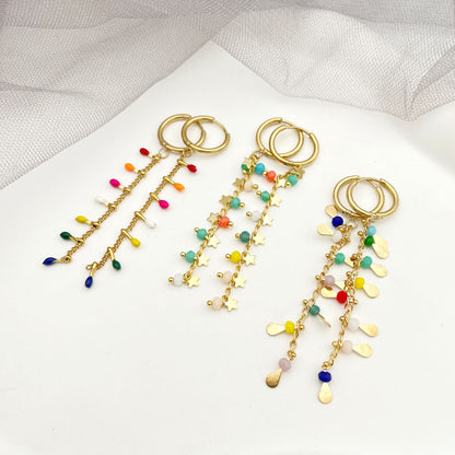 Fashion Tassel Stainless Steel Plating Drop Earrings 1 Pair